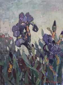 Irises in the Garden - 24" x 18" - SOLD